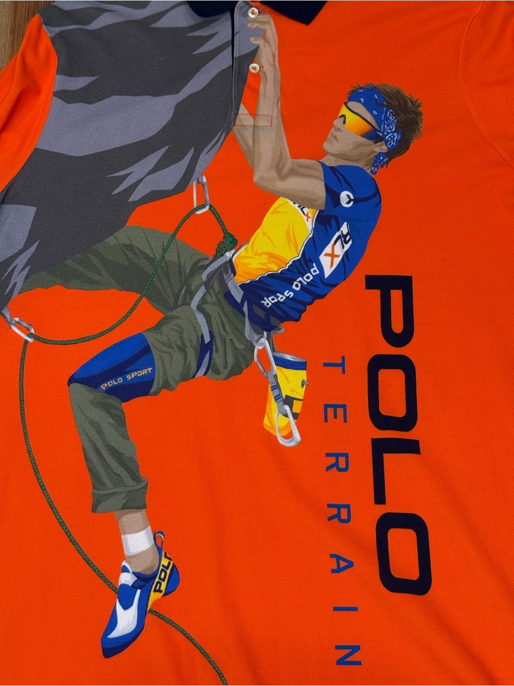Polo by Ralph Lauren Orange Polo Terrain Climbing Graphic Shirt - Picture 2 of 9